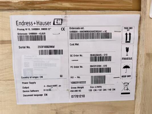 Endress Hauser 5WBB8H-43J6/0 industrial-grade pressure transmitter