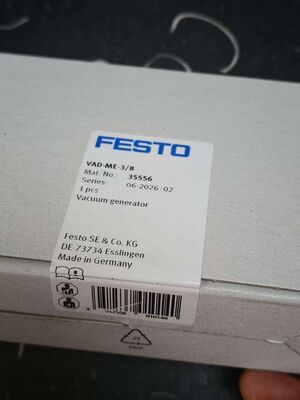FESTO VAD-ME-38 Vacuum Generator, Pneumatic Ejector