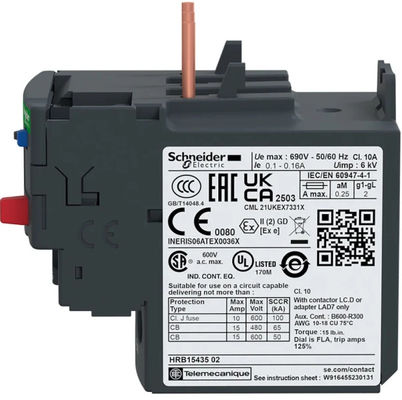 Durable Schneider Electric LRD21 Thermal Overload Relay with 7.874" 200.00mm Mounting Hole Spacing and NAMUR Interface