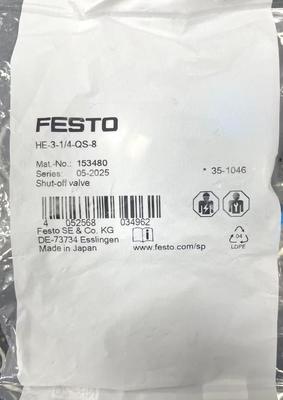 Festo HE-3-14-QS-8 Shut - off Valve