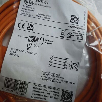 IFM  EVT004 M12 Angled Female Connecting Cable