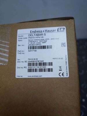 Endress+Hauser PMD75-VXT4125 DELTABAR-S Differential Pressure Transmitter, 4-20mA HART