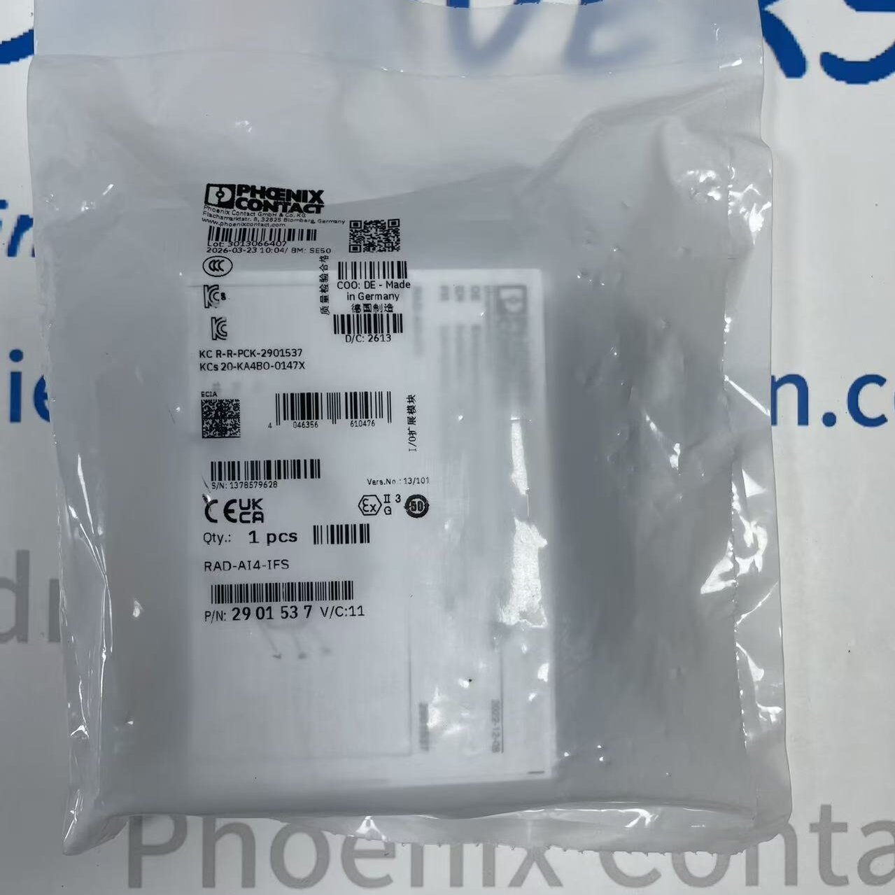 Phoenix Components Phoenix Contact RAD-AI4-IFS Industrial IFS Analog Input Extension Module